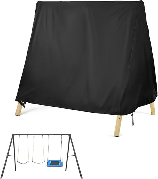 Kasla Outdoor Swing Cover, Waterproof and Heavy-Duty, Cover for Patio A Frame Swing Set & Porch Glider Hammock & Porch Swing Stand - 118" Lx78 Wx78 H
