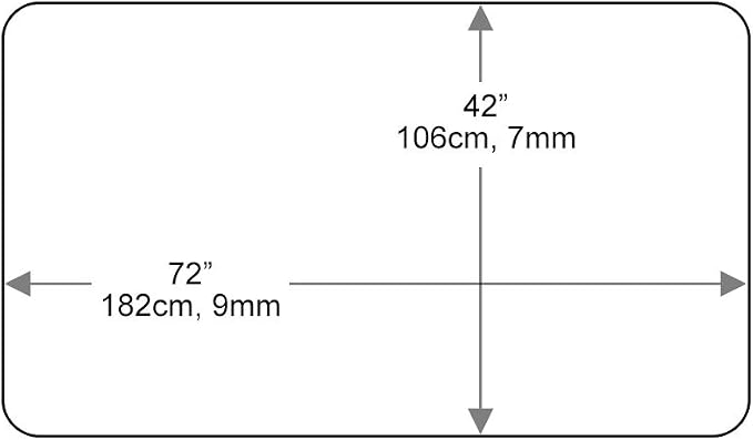 Dulles Glass 42X72 inch Rectangular Glass Table Top - Tempered - 3/8" Thick Glass Surface, Safe Beveled Edge, Radius Corners, Multipurpose for Dining Table, Patio, Coffee and End Table