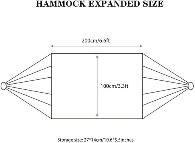 Outdoor Hammock, Thickened Anti-Rollover Hammock Chair for Camping, Compact and Portable Swing with Storage Bag, Load Bearing 150kg/330.7lbs(Grey-Blue)