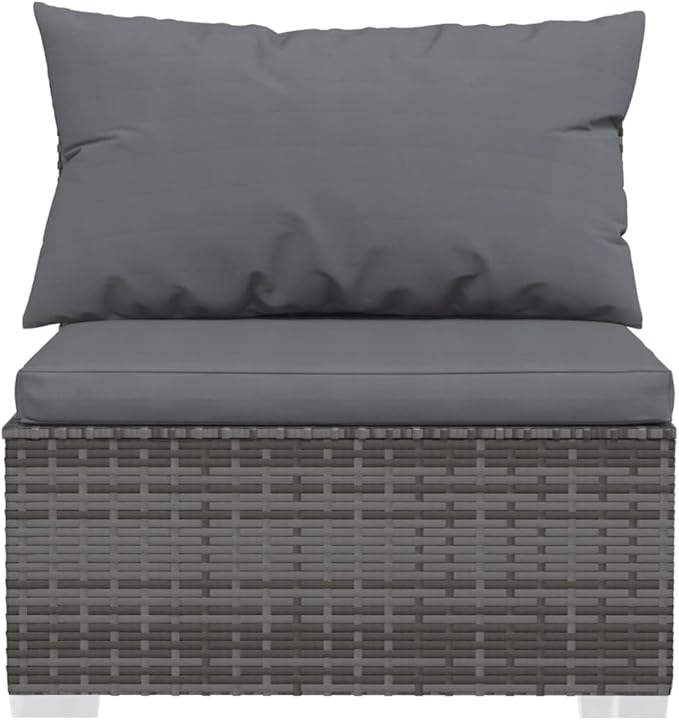 8 Piece Patio Lounge Set with Cushion, Furniture Conversation Sets Piece Patio Set Patio Lounge Set Outdoor Patio Sectional s Poly Rattan Gray