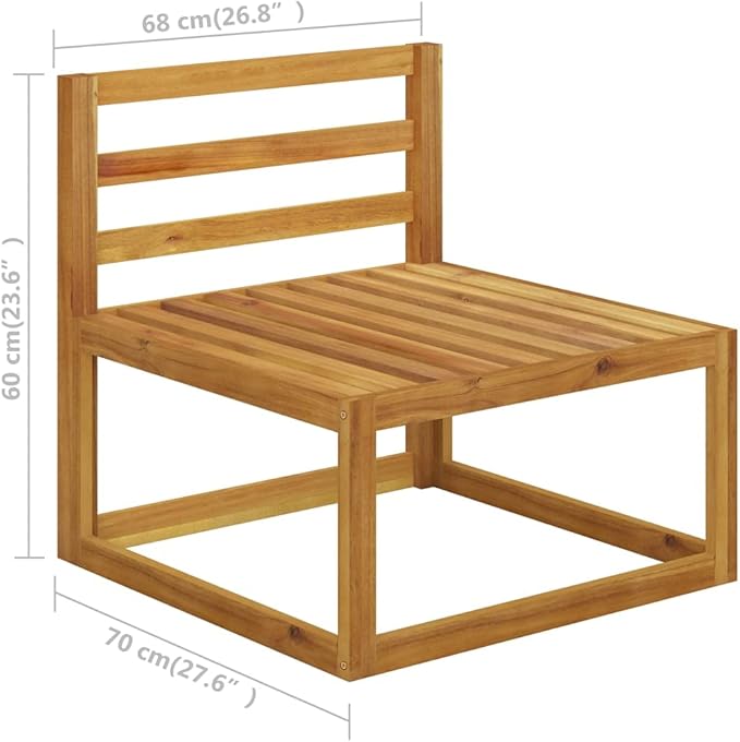 Patio Lounge Set with Cushion,Outdoor Patio Furniture,Outdoor Chat Conversation Set,Garden Furniture Sets,for Patio,Backyard,Garden,Outdoor,7 Piece Cream Solid Acacia Wood
