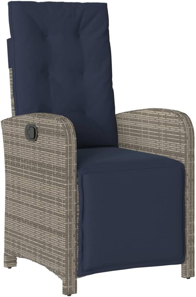 Backyard Furniture Patio Conversation Sets Outdoor Seating 7 Piece Patio Dining Set with Cushions Gray Poly Rattan Suitable for Gardens, Balconies, Decks
