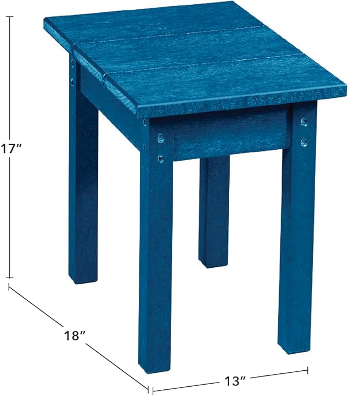 Durable Recycled Plastic Outdoor Patio Side Table, Atlantic Navy