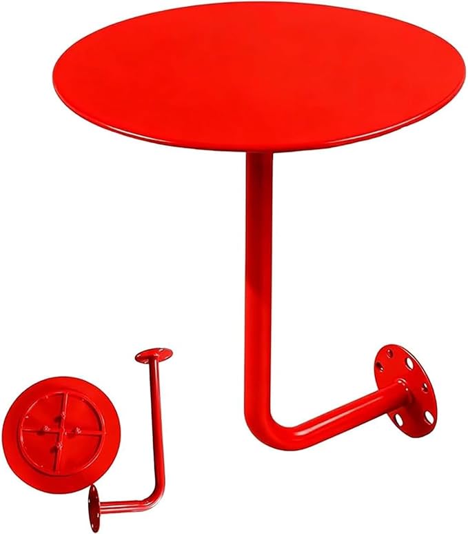 Wall Mounted Round Bar Table, Heavy Duty Iron Floating Desk, Space Saving Dining Table for Small Spaces, Waterproof Indoor/Outdoor Coffee Table, 19.7in Diameter