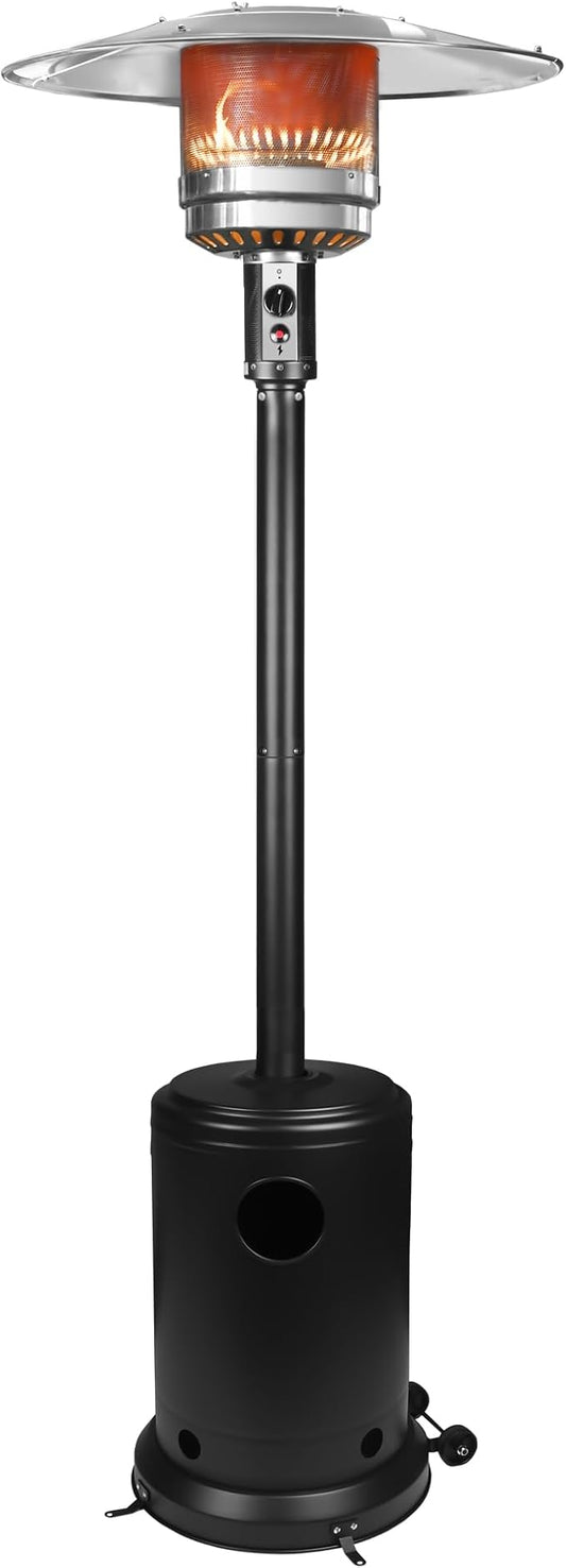 48,000 BTU Propane Patio Heater with Wheels – Outdoor Gas Heater for Backyard, Garden & Restaurant, Powder-Coated Steel Body with Easy Ignition & Safety Shut-Off