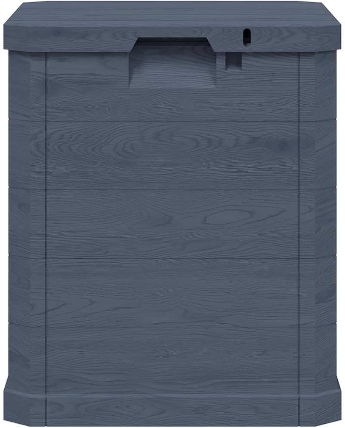90L Wood Effect Storage Box, Durable Outdoor Indoor Organizer for Patio, Garden, and Garage with 16.7x16.7x19.7in Compact Design