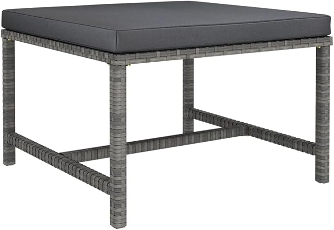 3-Seat Modular Patio Set Grey Anthracite Poly Rattan 23.6 x 23.6 x 12.6 in Outdoor Couch Sectional Sofa for Garden Balcony Deck
