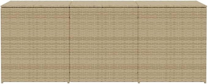 Mix Beige PE Rattan Outdoor Storage Box with Water-Resistant Bag 259.9 Gal Patio Deck Box for Cushions Pool Toys Gardening Tools 70.9" W Steel Frame Gas Spring Lid