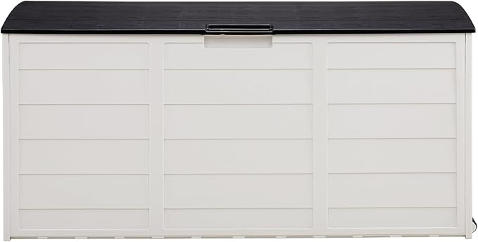 75Gal 280L Outdoor Plastic Storage Deck Box, Weatherproof UV Resistant Lockable Patio Storage Chest with Wheels and Molded Handles, Tool-Free Assembly Multipurpose Container for Garden Tools Cushions