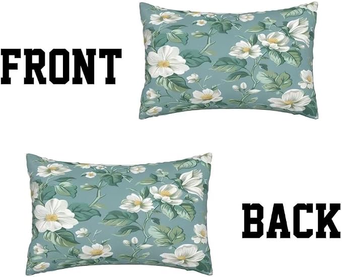 Outdoor Pillows Waterproof Set of 2 Outdoor Pillow Covers 16x24 Inch, Green Throw Pillows Flower Pillow Covers, Summer Garden Decorative Pillows Outdoor Pillows for Patio Furniture Home Decor -hs314