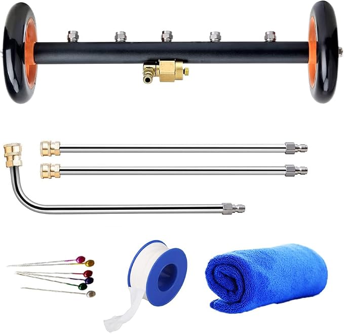 iMeshbean Dual-Function Water Broom Undercarriage Pressure Washer Surface Cleaner 18 inch 4000 PSI Power Washer Underbody Car Washer with 5 Nozzles and 3 Extension Wand (18 INCH)