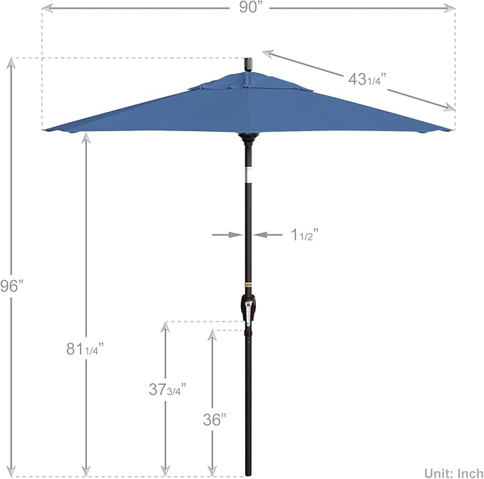California Umbrella 7.5' Round Aluminum Market Umbrella