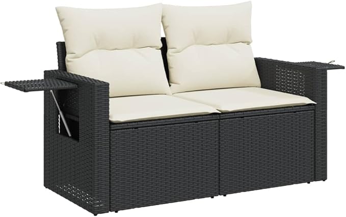 Patio Sofa Set Black, Cream White Outdoor Conversation Set Garden Furniture Collection for backyards