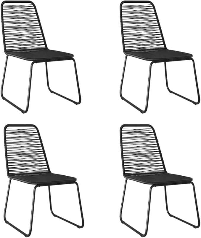 Backyard Furniture Patio Conversation Sets Outdoor Seating 5 Piece Patio Dining Set Black Suitable for Swimming Pool, Courtyard, Garden