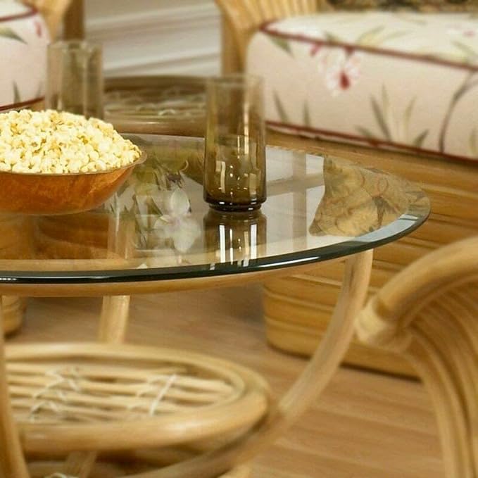 36" Inch Round Glass Table Top 1/4" Thick Tempered Beveled Edge by Fab Glass and Mirror