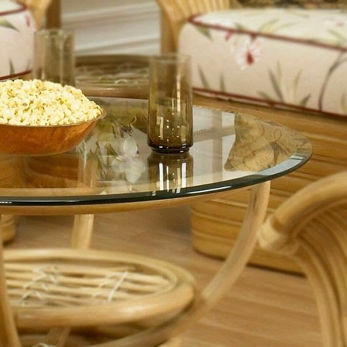 36" Inch Round Glass Table Top 3/8" Thick Tempered Beveled Edge by Fab Glass and Mirror