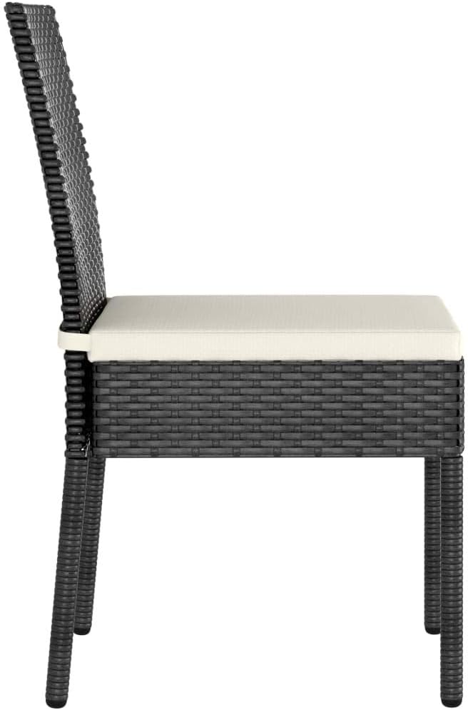 Patio Dining Set,Outdoor Seating Set,Patio Conversation Sets,Patio Table,for The Patio, Deck, Front Porch, Poolside or Balcony Poly Rattan Black
