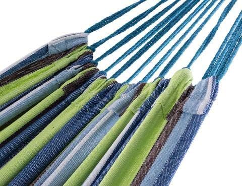 Ezone Double Hammock Two Person Cotton Outdoor Adjustable Hammock Bed with Carrying Bag for Patio Yard Garden (Oasis Blue)
