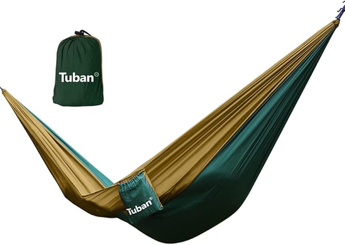 Camping Hammock, Hang Sheet People Double Camping Portable Parachute Hammock Outdoor Hiking Backpack Nylon Chair Swing(Dark Green)