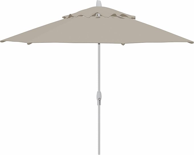 Treasure Garden 11ft Patio Umbrella – Outdoor Market Umbrella – Deluxe Auto-Tilt – White Aluminum Frame (Sunbrella, Cast Silver)