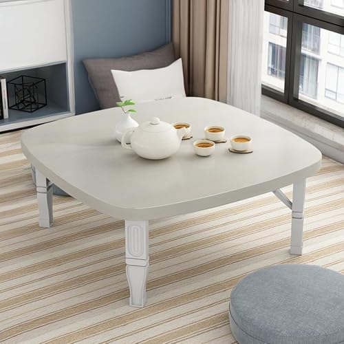 Japanese Folding Low Table, Wooden Space-Saving Desk for Bedroom & Outdoor, 31.5"x31.5", Perfect for Tea Room, Compact Floor Table, Modern Design