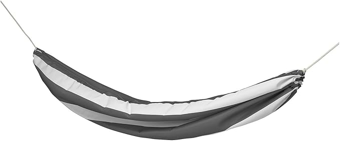 Hammock, Anthracite White Outdoor Single Person Hanging Bed with Durable Recycled Polyester Fabric and Polypropylene Rope, Relaxing Patio or Garden Swing, 104.38 x 59 Inches, 265 lb Capacity