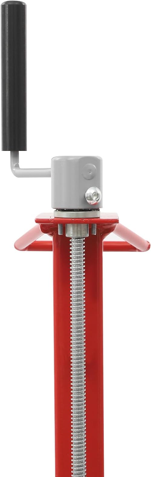 Riding Lawn Mower Lift, Lawn Mower Lift Jack 750 lbs Lifting Capacity Lawn Mower Lift Tool Lawn Mower Lift Adjustable Wheel Span for Mower Maintenance and Repair, Red