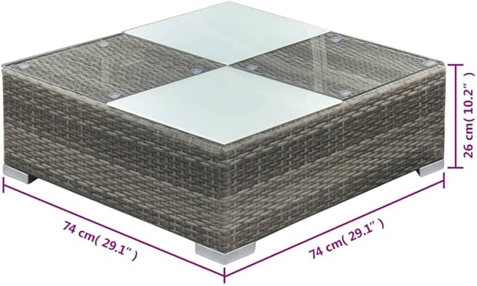 5 Piece Patio Lounge Set with Cushions, Patio Conversation Set Porch Furniture Set Outdoor Dining Sets Outdoor Sofa Sets for Poolside Negotiation Area Exhibition Piazza Poly Rattan Gray