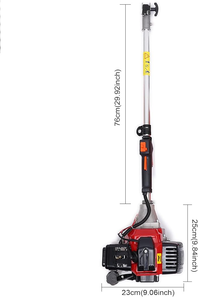 1.7kw 52cc 2-Stroke Straight Shaft Gas Powered String Trimmer, Gas Brush Cutter and Dual Line Trimmer, Grass Trimmer- Lightweight Weed Wacker for Lawn Care