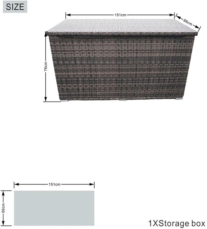 Patio Furniture Durable Aluminum Frame Deck Box in Brown