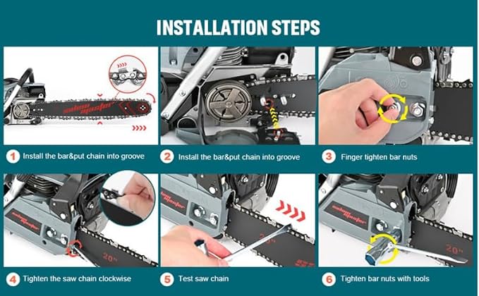 58CC Gas Powered Chain Saw, 20 Inches Cordless Chain Saw for Wood Cutting and Tree Trimming