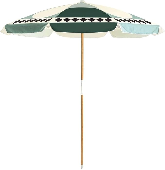 Business & Pleasure Co. Amalfi Umbrella - 7.2' Boho Beach Umbrella - Sturdy Yet Lightweight - UPF 50+ UV-Resistant Canvas
