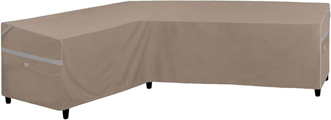 Heavy Duty Waterproof Outdoor L-Shaped Sectional Sofa Cover UV Resistant Patio Furniture Covers for Left Facing 4 Seater 58"L/85"R W X 33"D x 31" H Brown