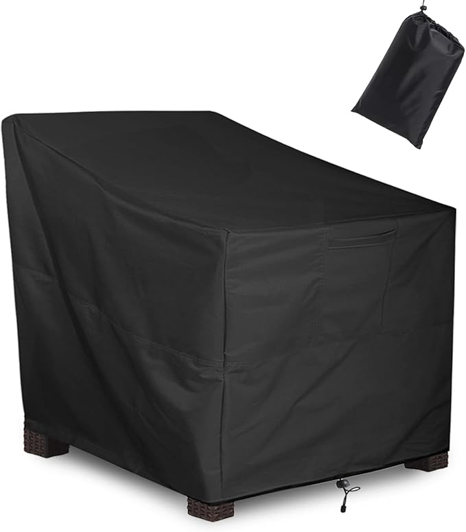 ALSTER Patio Chair Covers Waterproof, Outdoor Chair Covers(40" L x 40" W x 36" H), Durable and Waterproof Black Furniture Covers for Lounge Deep Seat, Rain Snow Dust Wind-Proof