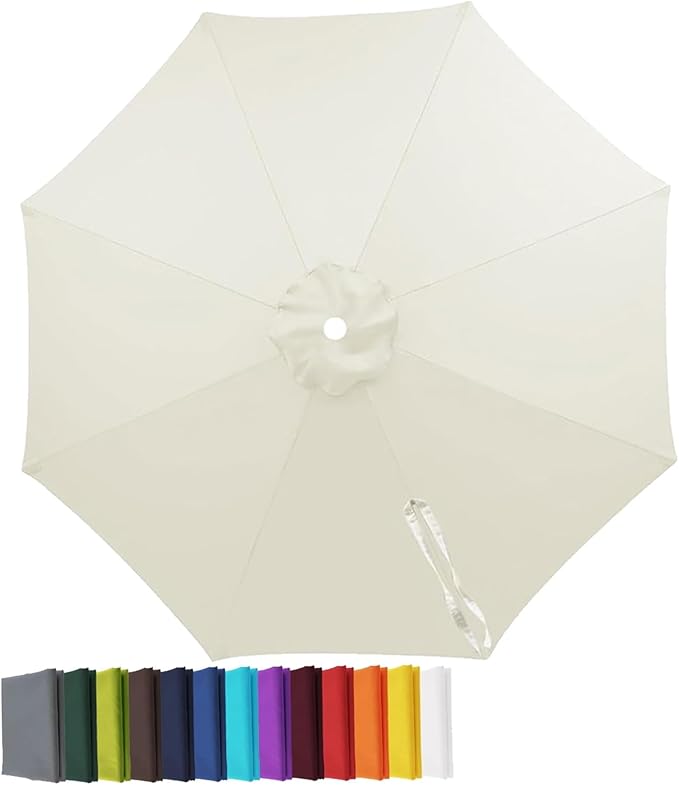 Garden Umbrella Replacement Canopy, Patio Umbrella Cover, 6.6ft-13ft Water Resistant Yard Parasol Top Cover, 6 Ribs 8 Ribs Beach Umbrella Canopy for Outdoor Poolside Balcony