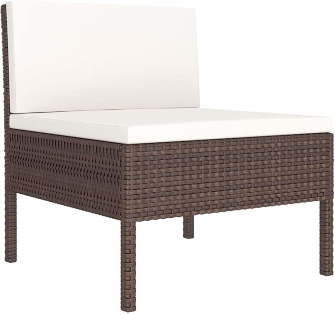 Patio Lounge Set with Cushions,Patio Furniture Sets,Patio Conversation Sets,Outdoor Furniture Sets,for Garden,Backyard,Outdoor,8 Piece Poly Rattan Brown