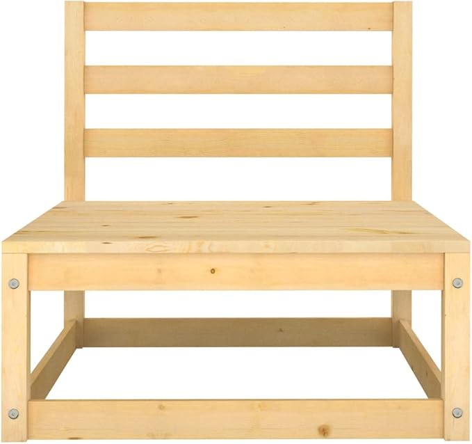 Patio Middle Sofas with Gray Cushions 2 pcs Solid Wood Pine, Outdoor Patio Sectional, Outdoor Sofa Set, Furniture Conversation Sets, Outdoor Porch Furniture for Balcony, Yard