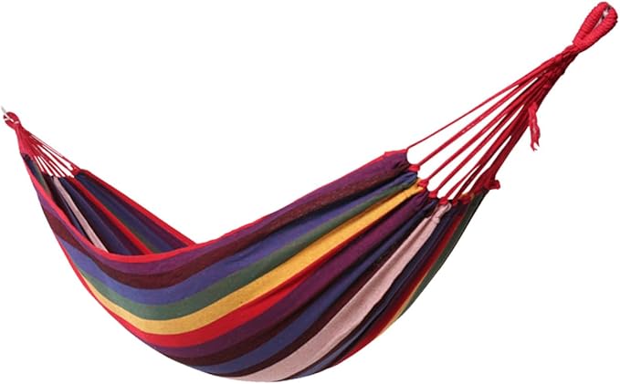 Swing Hammock Canvas Camping Hammock 200x80cm Thickened Outdoor Hanging Chair Colorful for Garden Patio Backyard Use
