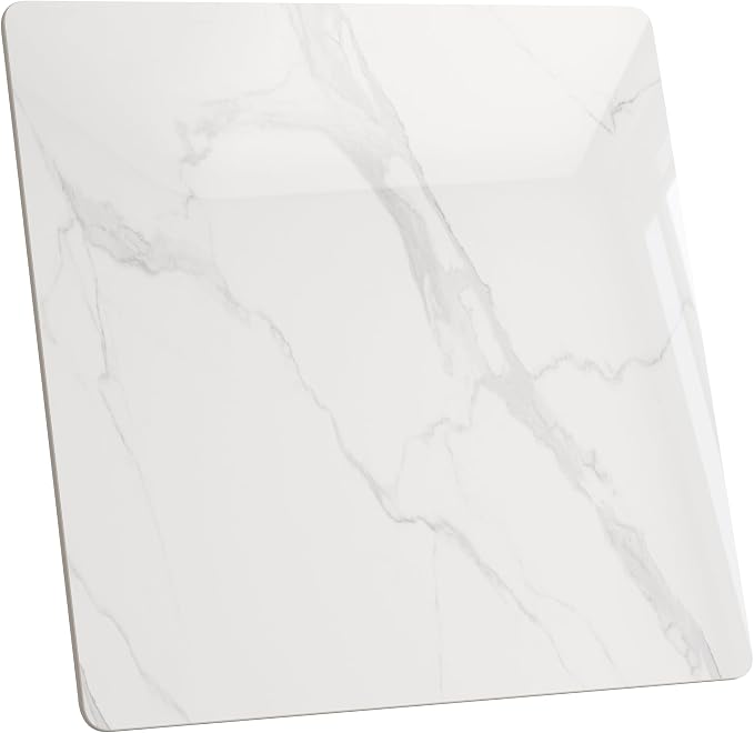 Square Table Top, 27.5” White Sintered Stone Tabletop, DIY Replacement & Cover Marble Desktop, Scratch & Wear Resistant, Suitable for Indoor & Outdoor