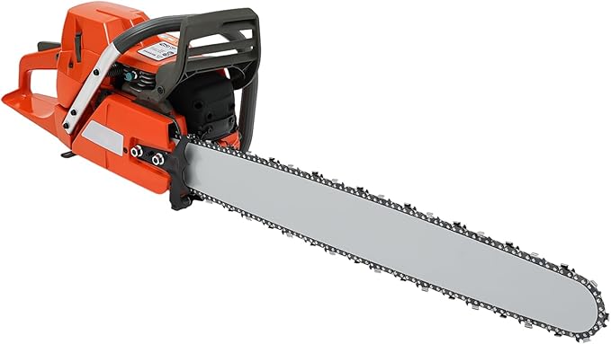 28Inch Gas Powered Chainsaw, 2-Stroke 71CC 3.9KW Handheld Cordless Gas Power Chain Saw with Air-cooled Petrol Saws Set for Wood Cutting, Garden Pruning, Forest Logging, 10000RPM