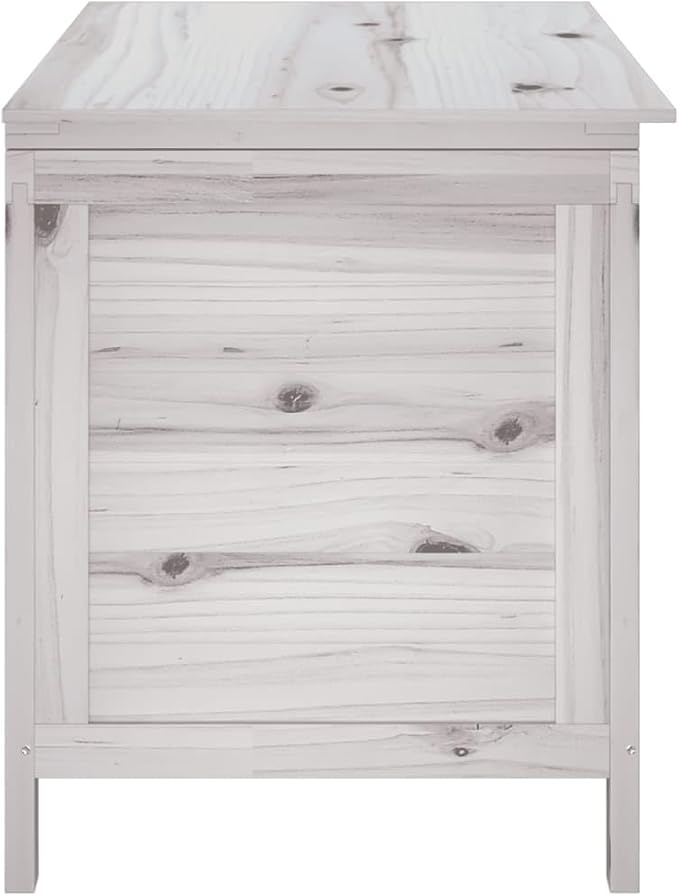 White Solid Fir Wood Patio Storage Box 39x19.5x23 Inches Outdoor Deck Box for Garden Furniture Cushions Pool Toys