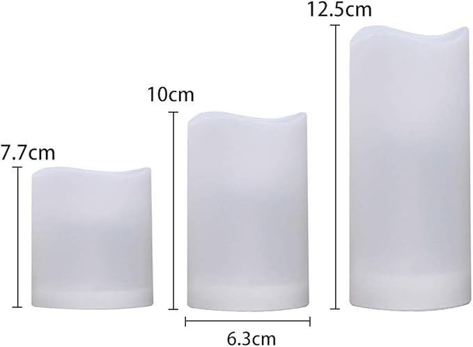 Remote Control flameless LED Candle Light, Outdoor/Indoor Color Changing Plastic Candle, Set of 3 use 3AAA Battery……