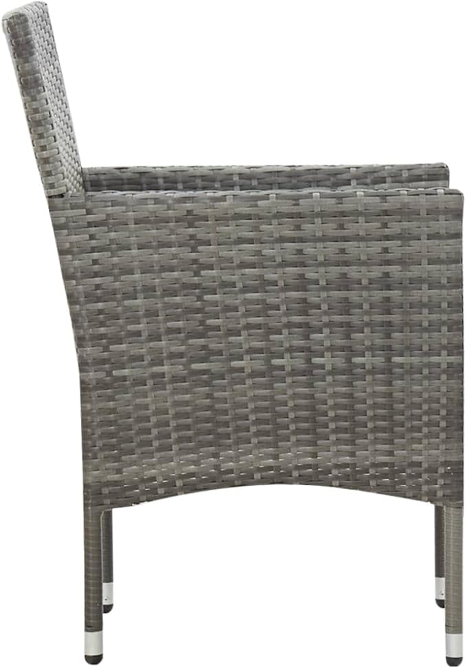 vidaXL Patio Furniture Set 5 Piece, Patio Conversation Set with Cushions, Outdoor Sectional Sofa with Coffee Table for Garden, Poly Rattan Gray