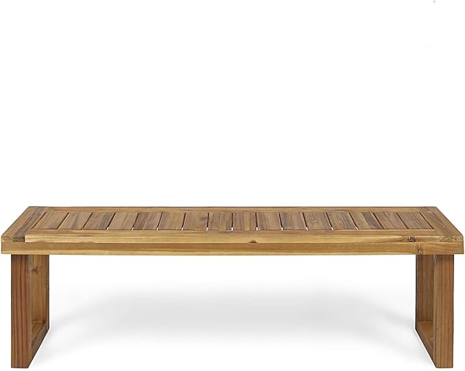 69'' Outdoor Patio Dining Table & 2 Bench for 4, Acacia Wood Dining Table Set Outdoor & Indoor Furniture for Patio Porch Garden, 3-Pcs, Sandblast Natural Finish