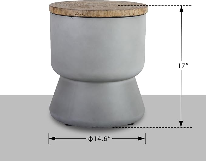 Afterglow Outdoor Cooler Side Table, Patio Bar Table w Ice Bucket, Perfect for Beer Wine Storage,Patio Decor, Deck Pool Backyard Party