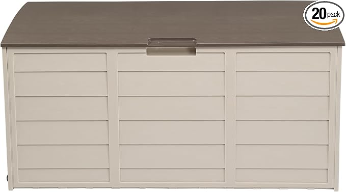75gal 260L Outdoor Garden Plastic Storage Deck Box Chest Lockable Seat for Tools Cushions Toys Patio Furniture Waterproof Heavy Duty Multipurpose Organizer