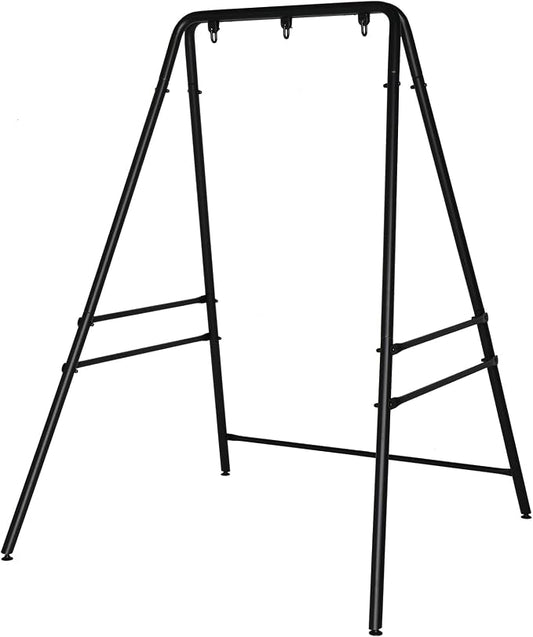 Outdoor Hammock Stand, Heavy Duty A-Frame Metal Stand with 3 Hooks, Weatherproof Design Fits Hammocks & Hanging Chairs, 450 Lbs Capacity for Backyard, Garden, Balcony & Porch