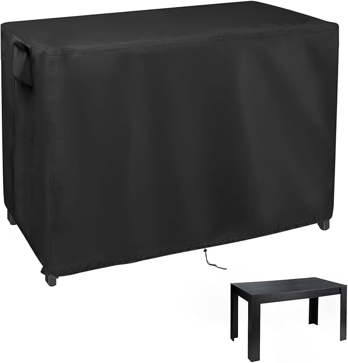 Outdoor Dining Table Cover, 63inch Patio Dining Table Cover Waterproof for 6 Person Kitchen Table,Farmhouse Center Table,Outdoor Furniture, Wooden Table, Metal Table-63"L x 32"W x 30"H