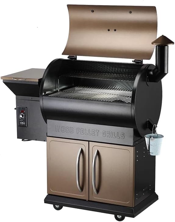 Z GRILLS 2026 Upgrade Wood Pellet Grill Smoker with PID Control, Built-in Storage Cabinet, Rain Cover, 700 sq. in Cooking Area for Outdoor BBQ, Smoke, Bake and Roast