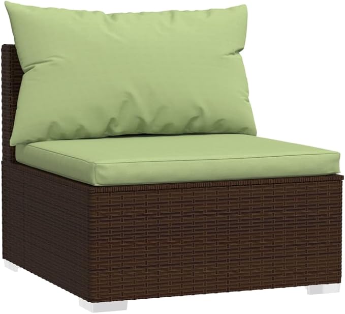 7 Piece Patio Lounge Set with Cushion, Piece Patio Set Outdoor Patio Sectional Patio Lounge Set Furniture Conversation Sets s Poly Rattan Brown